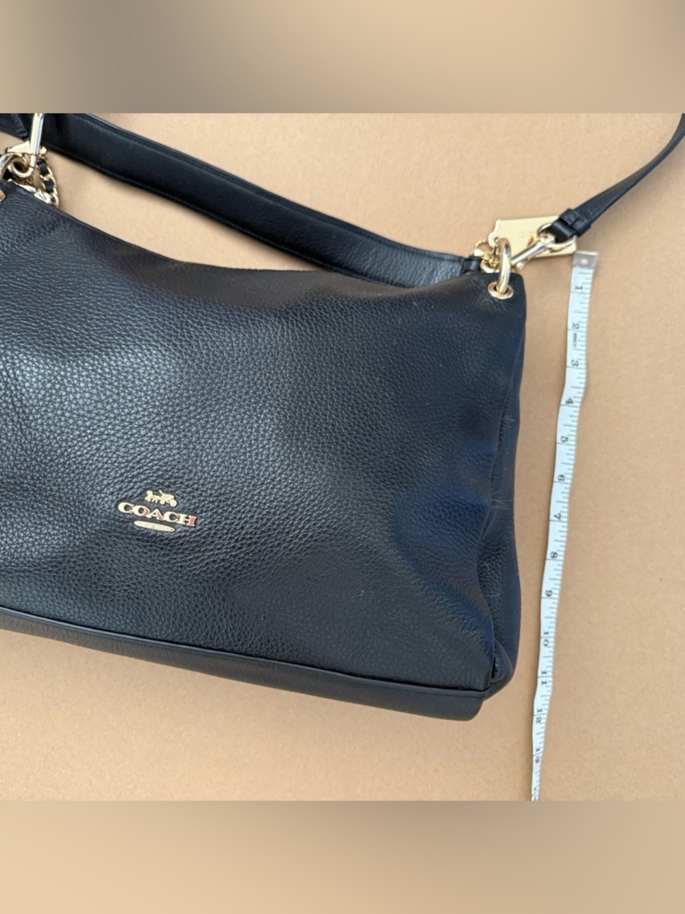 Coach Black Pebbled Leather MIA Shoulder Bag with Gold Hardware - Picture 6 of 8